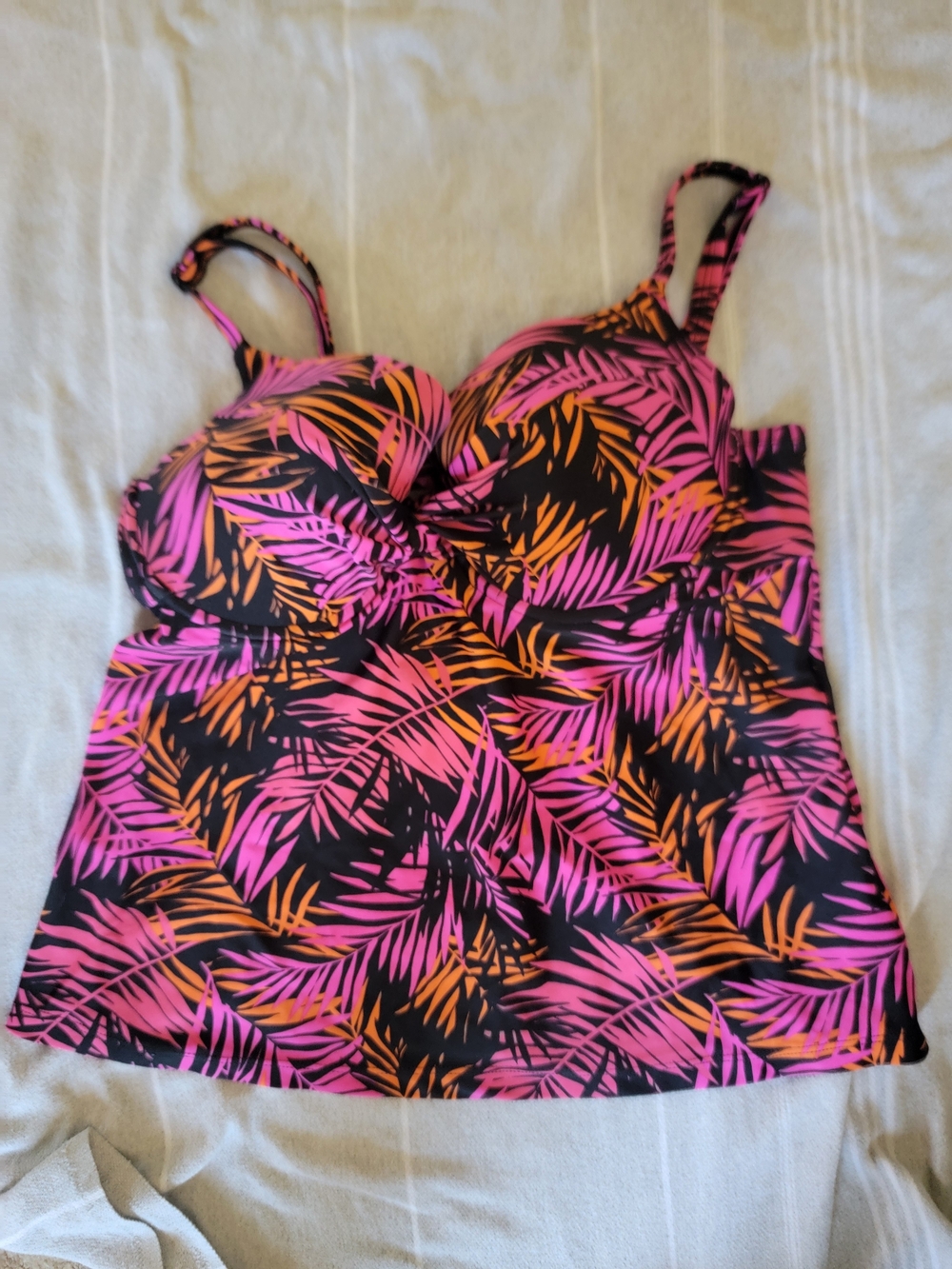 Maidenform, Never Worn, Pink & Orange Palm-Print Camisole Top 36 D